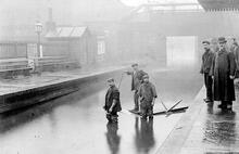 Stratford Low Level Station 1903 (DWW2 @ 3m 70ch). Flooded tracks. (Ref: 031346)