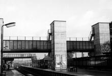 Macclesfield station (CMD1 @ 0m 25ch), looking north. 21 April 1961