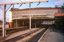 Stoke-on-Trent (CMD2 @ 19m 78ch).  Platforms and overall roof, looking West. 24 September 1988