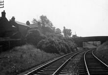 Potteries Loop Line. Site of Kidsgrove Halt (LEK @ approx 7mp). 20 June 1960
