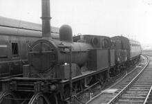 Blackpool North (PBN @ 17m 58ch). Former LYR Barton Wright 0-4-0T engine used as a stationery boiler. 04 August 1963