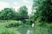 South of Towcester station (SJT1 @ approx 4m 50ch). Old railway bridge over River Tove. 20 June 2004 (Ref: 221084)