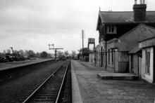Towcester station (SJT1 @ 4m 15ch), looking West. 08 June 1961