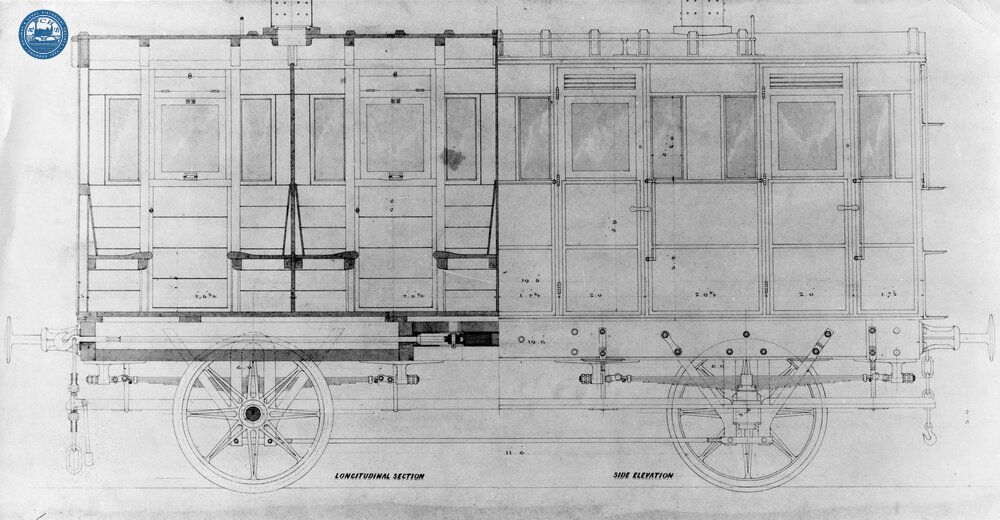 East Coast Joint Stock Third Class Carriage - Line Drawing