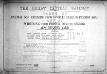 GCR London Extension. Harrow South Jn to Marylebone. Book of Plans Cover Sheet