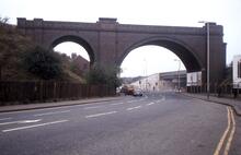 Remains of L.D. & E.C.R. Horns Bridge Viaduct, Chesterfield, 10 November 1978