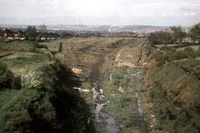 Remains of Clayton Station (SDK @ 194m 69ch) from Station Road. 12 May 1968