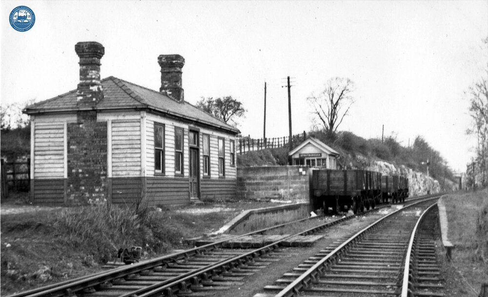 Sprotbrough Station (DEN @ 8m 54ch), looking south. 1955