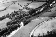 Great Flood of 1948. Barrel Arches Bridge No. 137 (ECM8 @ 45m 33ch) Ariel view of washout of bridges. (Ref: 031252)