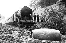 Tynehead. (ETC @ 16m 1ch) Scottish express diverted due to flooding on East Coast main line stopped by a landslip 13 August 1948. (Ref: 031256)