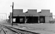 Parkhead (NEM2 @ 1m 55ch). Locomotive Shed. View from west. 14 October 1965. 