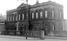 Hyndland station (HDD @ 0m 48ch). Façade of old station. September 1965 