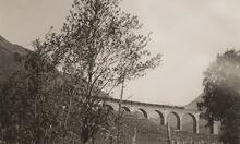 Glenfinnan viaduct (MLG2 @ 13m 65ch - 14m 05ch). K2 hauling a train of fish vans from Mallaig. 1948