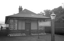 Trains passing at Garelochhead (WHL @ 8m 76ch). 04 June 1970