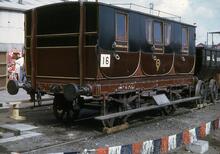 017045   Stockton & Darlington Railway 4-wheel composite coach No 31. Shildon Rail 150, 26 August 1975