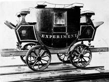 Stockton & Darlington Railway "Experiment". Representation of an 18-seater horse drawn passenger carriage. (Ref: 031581)