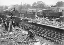 North Shields Station 30 September 1941. (TMB @ 5m 37ch) Damage to platforms from bomb blast. (Ref: 030834)