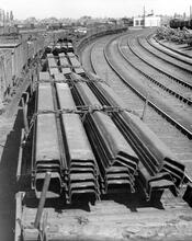 Darlington Permanent Way Depot.(ECM5 @ 43m 18ch) Material for restoration of East Coast main line in Berwickshire  6 September 1948. (Ref: 031255)