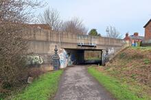 Foss Islands Branch. York. Layerthorpe Overbridge. East Face. 03 March 2024