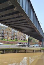 Foss Islands Branch. York. Bridge over the Foss Navigation and Huntington Road. Northwest Face. 04 March 2024