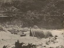Glaisdale. Bridge No 82 (MBW2 @ 27m 08ch). Original 3-arch masonry bridge destroyed by flood on 23 July 1930
