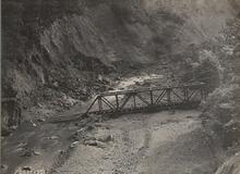 Glaisdale. Bridge No 82 (MBW2 @ 27m 08ch).  The truss girder is in the bed of the river. 7 September 1931