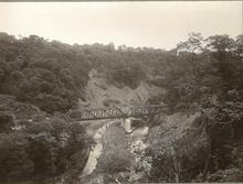 Glaisdale. Bridge No 82 (MBW2 @ 27m 08ch).  New two span steel bridge open for traffic. August 1932