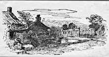 Woodcut of Timber Bridge across the River Esk at Ruswarp (MBW3 @ 29m 31ch). 1836. 