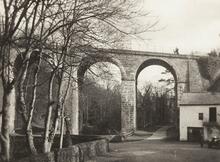 Gelt Bridge (a.k.a. Middle Gelt bridge. NEC2 @ approx 51¼mp). From the How Gill to Greenwell road below the viaduct, looking south. 1935