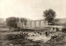 Corby Bridge (a.k.a. Wetheral Viaduct. NEC2 @ 55m 73ch). Engraving. 1837