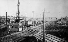 Carlisle St Nicholas Crossing looking south east c.1876. (NEC2 c. 60m 3ch)