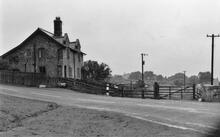 Moorgates. Gatehouse (RLG @ approx 20mp) on the original WPR alignment crossing the Goathland road. 13 August 1968 