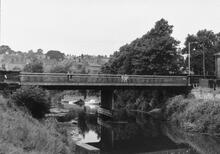 Malton Station (YMS @ 21m 12ch), Bridge carrying the approach road  over the River Derwent. 12 August 1968