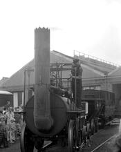 S012146  1tockton & Darlington Railway “Locomotion” replica locomotive. Shildon Rail 150, 26 August 1975