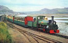 Ffestiniog Railway 2-4-0ST No. 590 "Linda" crossing The Cob