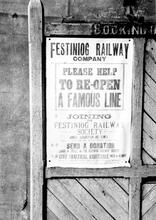 Ffestiniog Railway Society Notice at Portmadoc