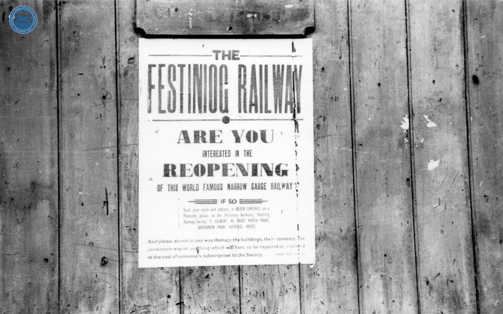 Ffestiniog Railway Society Expression of Interest Notice. October 1954