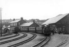 Porthmadog Harbour station. Ffestiniog Railway (RFF @ 0m 00ch). 24 June 1963