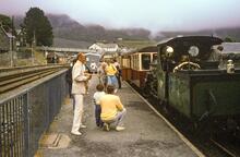 Blaenau Ffestiniog. Loco ‘Linda’ & train. 28 July 1989