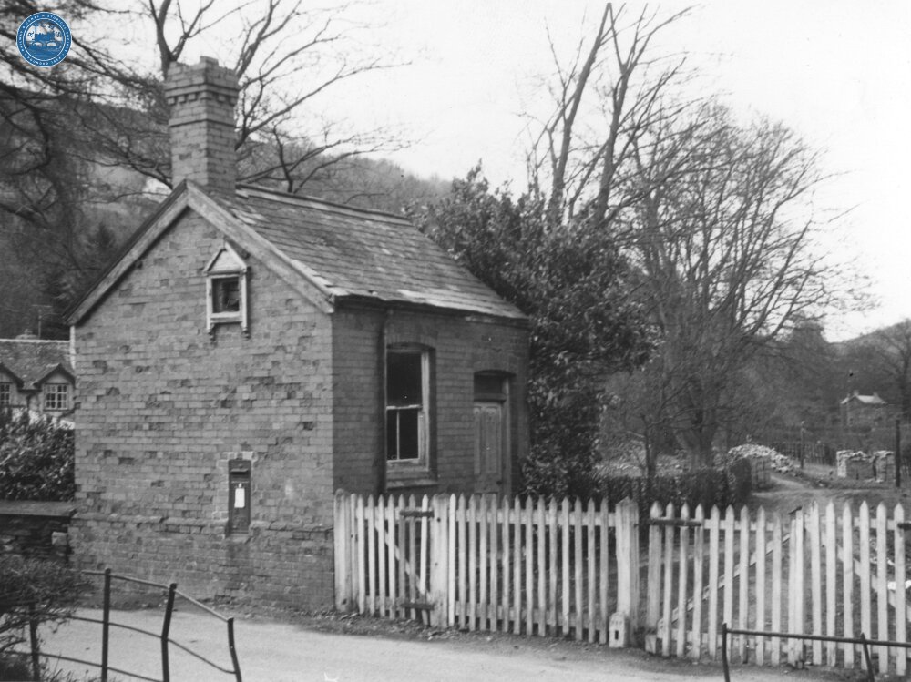 Glyn Valley Tramway. Dolywern station, by level crossing. 21 April 1963