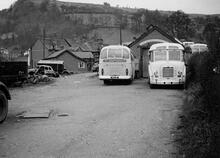 Glyn Valley Tramway, Glyn Ceiriog station yard (station on the left). 21 April 1963