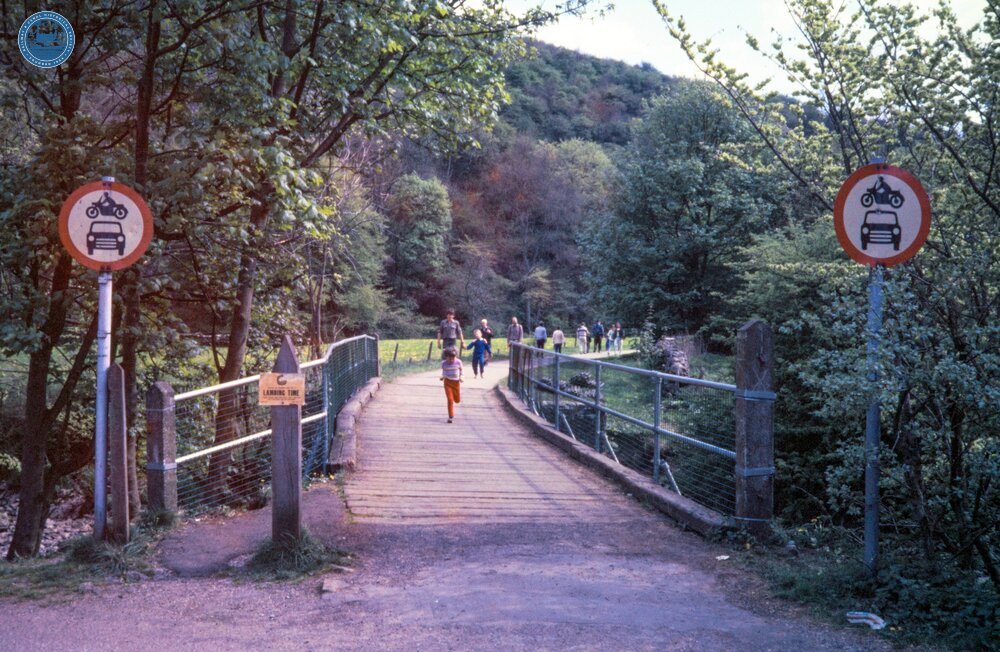 Redhurst Crossing (MVR @ 5m 10ch). Wooden bridge over the River Manifold. 10 May 1987