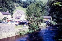 Manifold Valley. Wetton Mill and river from bridge. 16  August 1987