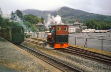 Llanberis Lake Railway. Gilfach Ddu station. ‘Dolbadarn’ running round. 02 August 1989