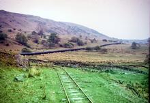 Llyn Cowlyd Tramway. Looking back near reservoir, showing Moel Eilio. 24 May 1968
