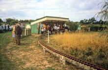 West Huntspill Miniature Railway (near Highbridge, Somerset). General view of station. 27 August 1989