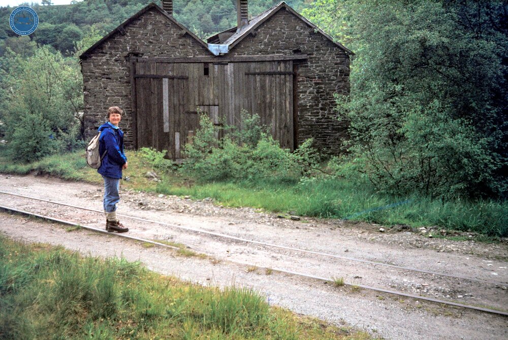 Snailbeach District Railways. Snailbeach. Engine Shed with some track in situ. 25 May 1980