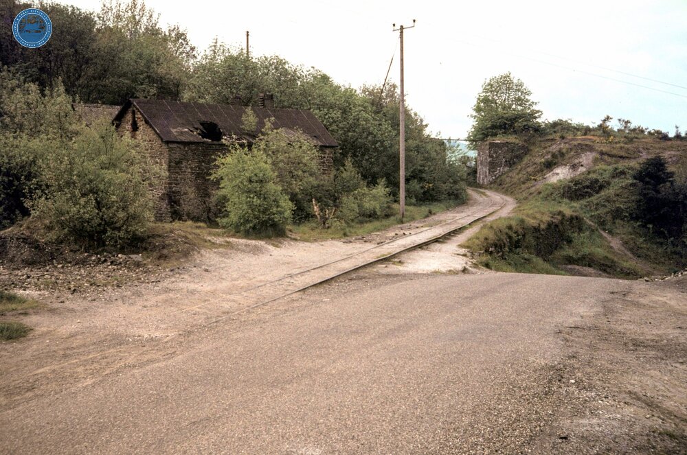 Snailbeach District Railways. Snailbeach. Looking back at Engine shed and bridge abutments. 25 May 1980