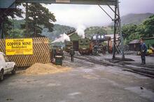 Llanberis (0m 00ch) Engine Shed. Engines being coaled. 30 July 1989