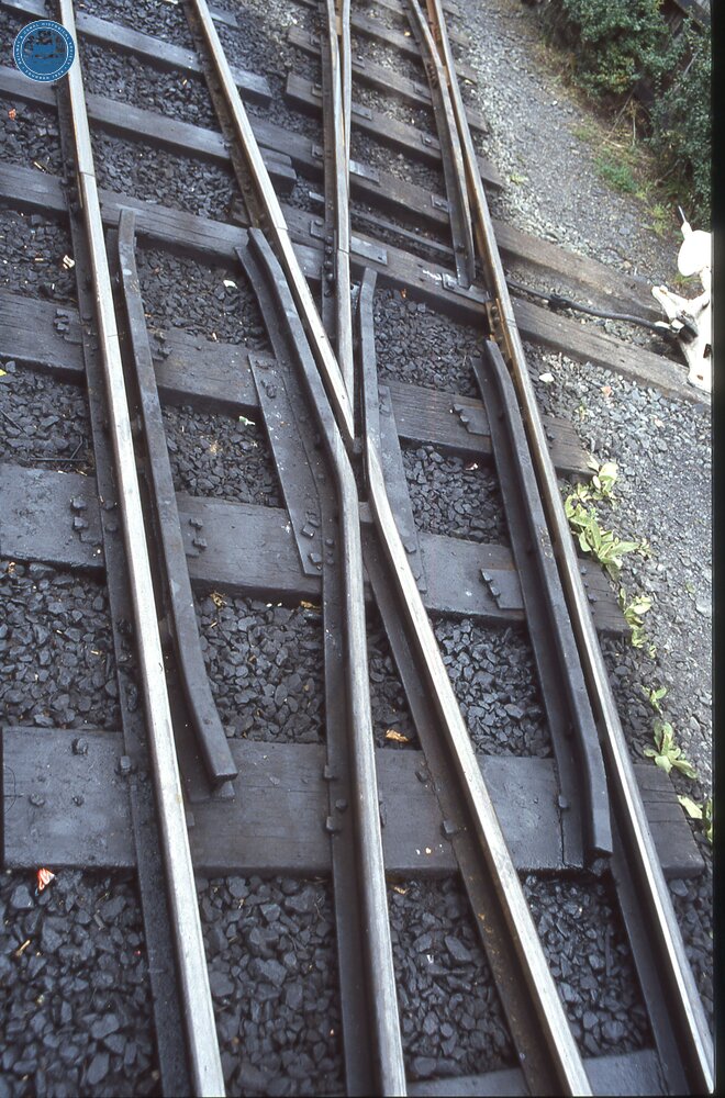 Crossing Vee Flat Bottom rail. Towyn Wharf August 2003  (Ref 017408E)